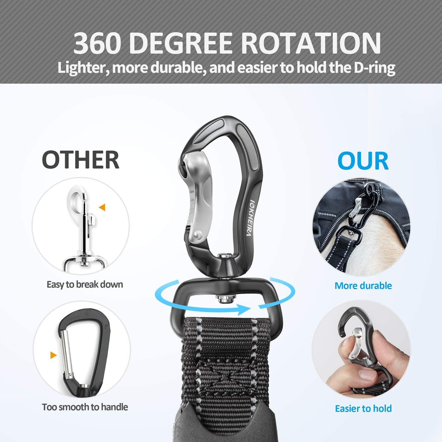 Adjustable Multifunctional Bungee Leash with Car Seatbelt for Large and Medium Dogs, 4-6 FT